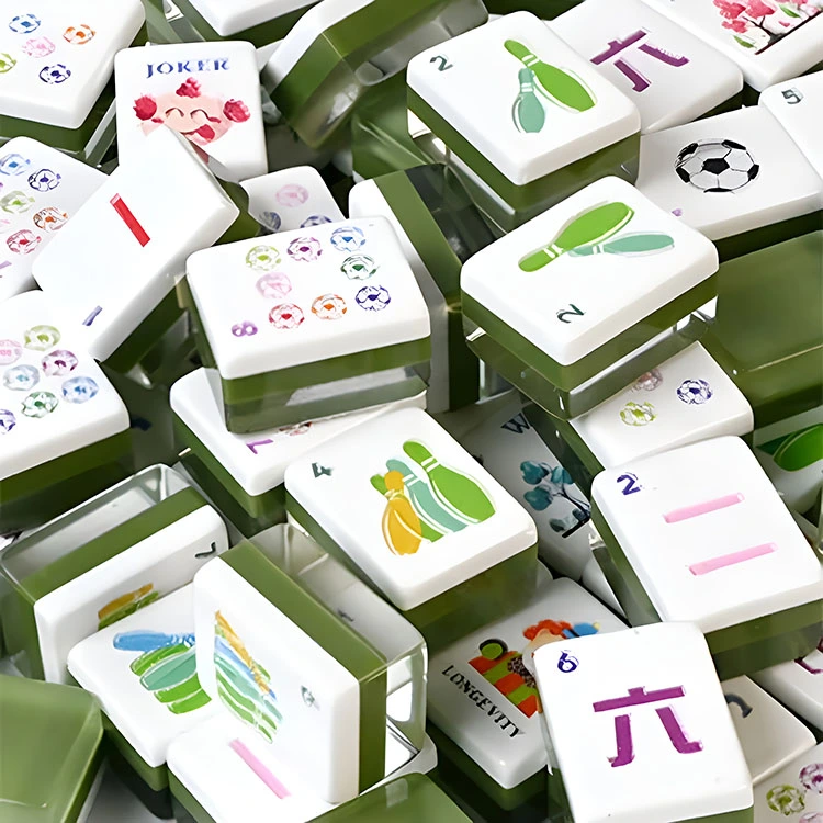 Army Green Acrylic Mahjong Tiles product image
