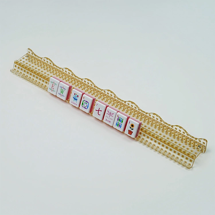 Grid-pattern acrylic magnetic mahjong racks with wavy edges