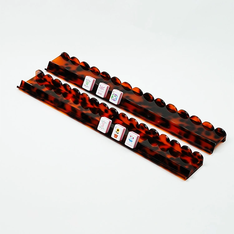 Tortoiseshell, leopard and floral acrylic magnetic mahjong racks