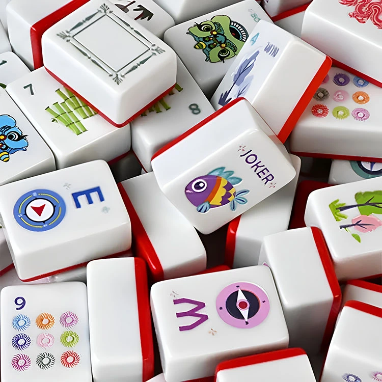 Vibrant Red Melamine Mahjong Tiles product image